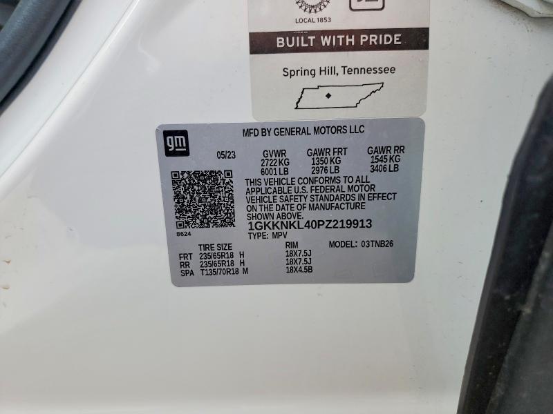 Aukcja sprzedaży 2023 Gmc Acadia, vin: 1GKKNKL40PZ219913, numer aukcji: 54702156