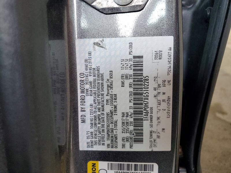 2016 Ford Fusion მანქანა იყიდება აუქციონზე, vin: 1FA6P0H7XG5102285, აუქციონის ნომერი: 56945596