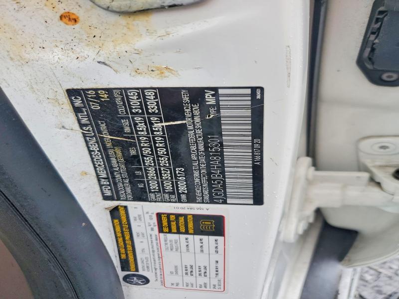 57619796 :رقم المزاد ، 4JGDA5JB4HA815301 vin ، 2017 Mercedes-benz Gle مزاد بيع
