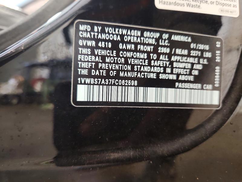 Aukcja sprzedaży 2015 Volkswagen Passat, vin: 1VWBS7A37FC062598, numer aukcji: 56447546