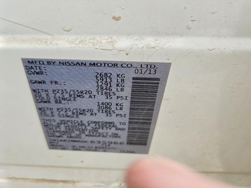 Продажа на аукционе авто 2013 Nissan Pathfinder, vin: 5N1AR2MM6DC635968, номер лота: 56643646