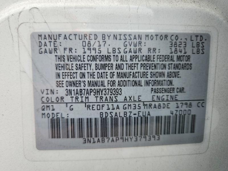 56154996 :رقم المزاد ، 3N1AB7AP9HY379393 vin ، 2017 Nissan Sentra مزاد بيع