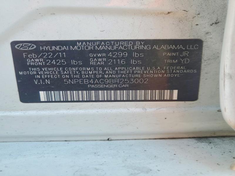 Aukcja sprzedaży 2011 Hyundai Sonata, vin: 5NPEB4AC9BH253002, numer aukcji: 55342286