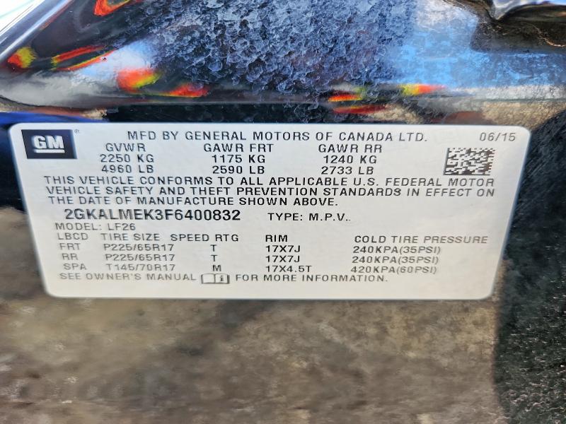 55763336 :رقم المزاد ، 2GKALMEK3F6400832 vin ، 2015 Gmc Terrain مزاد بيع