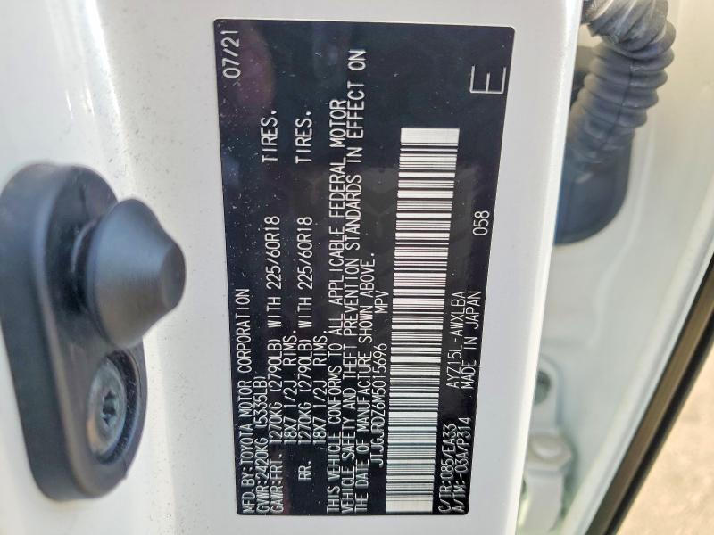 58255796 :رقم المزاد ، JTJGJRDZ6M5015696 vin ، 2021 Lexus Nx 300h مزاد بيع