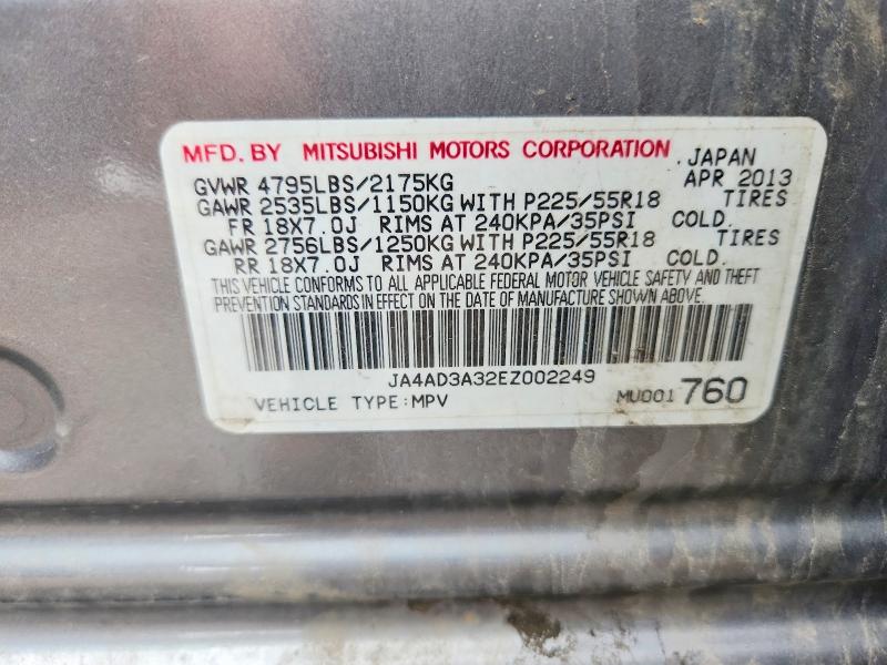 Продажа на аукционе авто 2014 Mitsubishi Outlander, vin: JA4AD3A32EZ002249, номер лота: 56517146