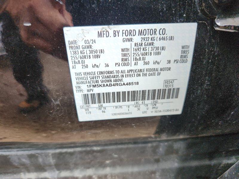 Продаж на аукціоні авто 2024 Ford Explorer, vin: 1FM5K8AB4RGA48518, номер лоту: 55802246