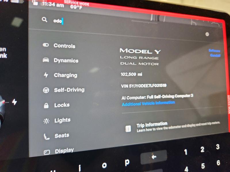 2020 Tesla Model Y მანქანა იყიდება აუქციონზე, vin: 5YJYGDEE7LF031519, აუქციონის ნომერი: 57651726