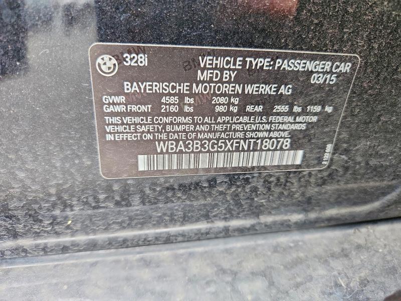 Aukcja sprzedaży 2015 Bmw 328, vin: WBA3B3G5XFNT18078, numer aukcji: 57535166