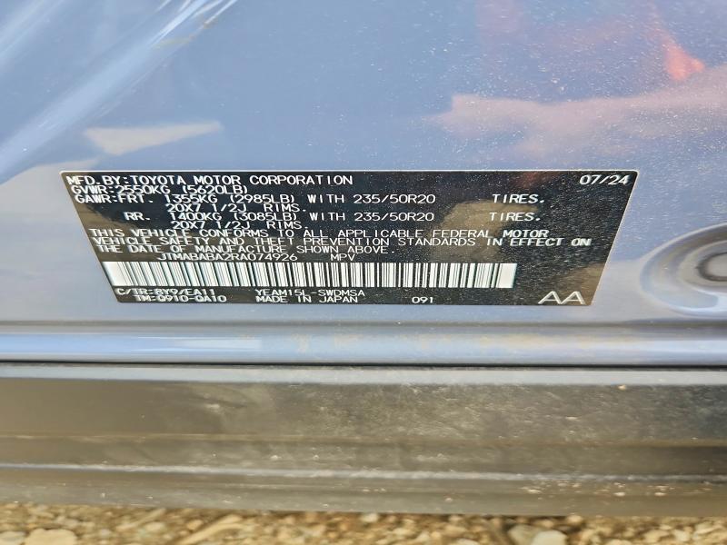 56644956 :رقم المزاد ، JTMABABA2RA074926 vin ، 2024 Subaru Solterra مزاد بيع