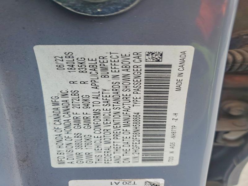 Продажа на аукционе авто 2022 Honda Civic, vin: 2HGFE2F58NH588664, номер лота: 55838796
