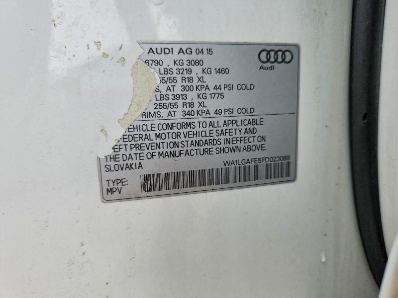 Продаж на аукціоні авто 2015 Audi Q7, vin: WA1LGAFE5FD023089, номер лоту: 55563276