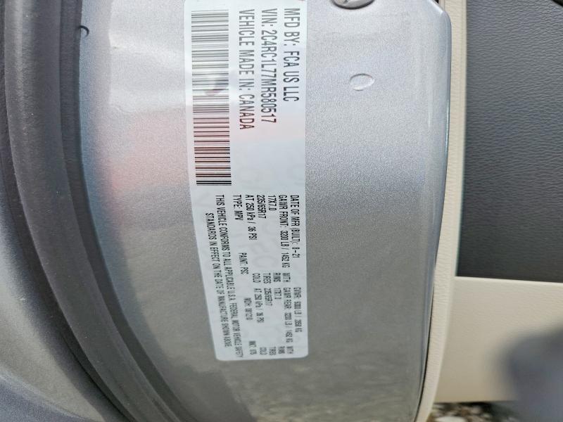 2021 Chrysler Pacifica მანქანა იყიდება აუქციონზე, vin: 2C4RC1L77MR580517, აუქციონის ნომერი: 56066976