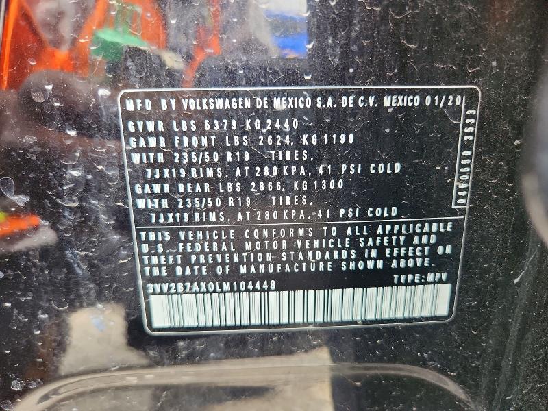 Продаж на аукціоні авто 2020 Volkswagen Tiguan, vin: 3VV2B7AX0LM104448, номер лоту: 58952826