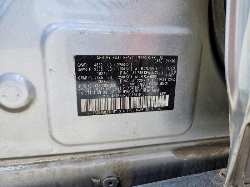 58628726 :رقم المزاد ، 4S4BSENC0G3291915 vin ، 2016 Subaru Outback مزاد بيع