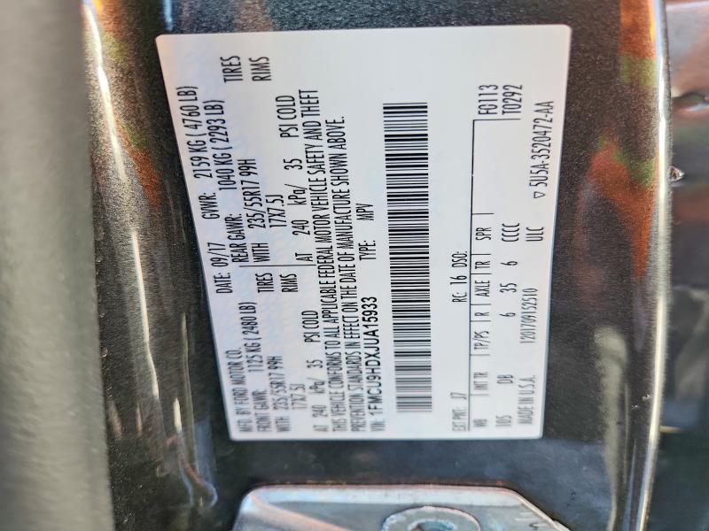 55791986 :رقم المزاد ، 1FMCU9HDXJUA15933 vin ، 2018 Ford Escape مزاد بيع
