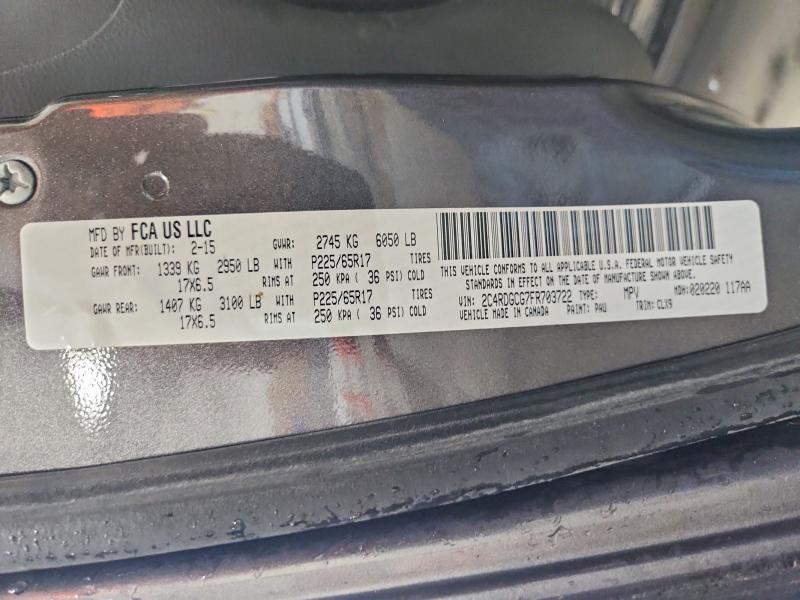 55618726 :رقم المزاد ، 2C4RDGCG7FR703722 vin ، 2015 Dodge Grand Caravan مزاد بيع