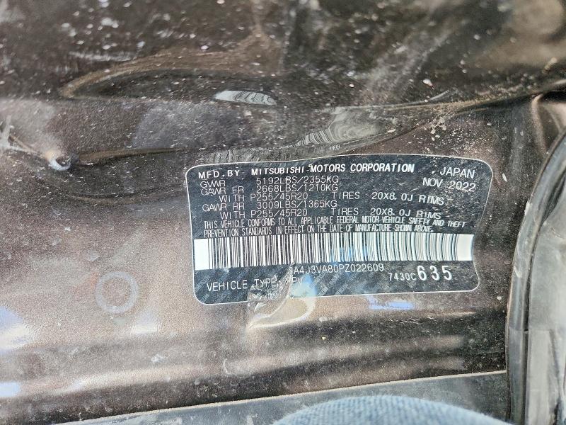 56787156 :رقم المزاد ، JA4J3VA80PZ022609 vin ، 2023 Mitsubishi Outlander مزاد بيع