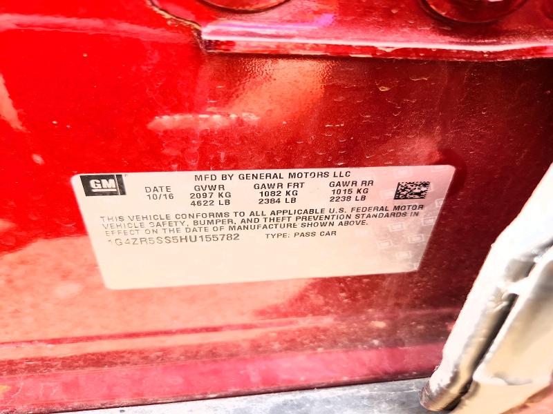 57114246 :رقم المزاد ، 1G4ZR5SS5HU155782 vin ، 2017 Buick Lacrosse مزاد بيع