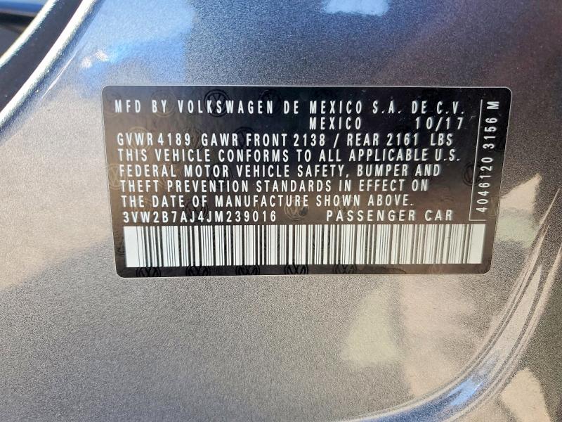 Продажа на аукционе авто 2018 Volkswagen Jetta, vin: 3VW2B7AJ4JM239016, номер лота: 57071966