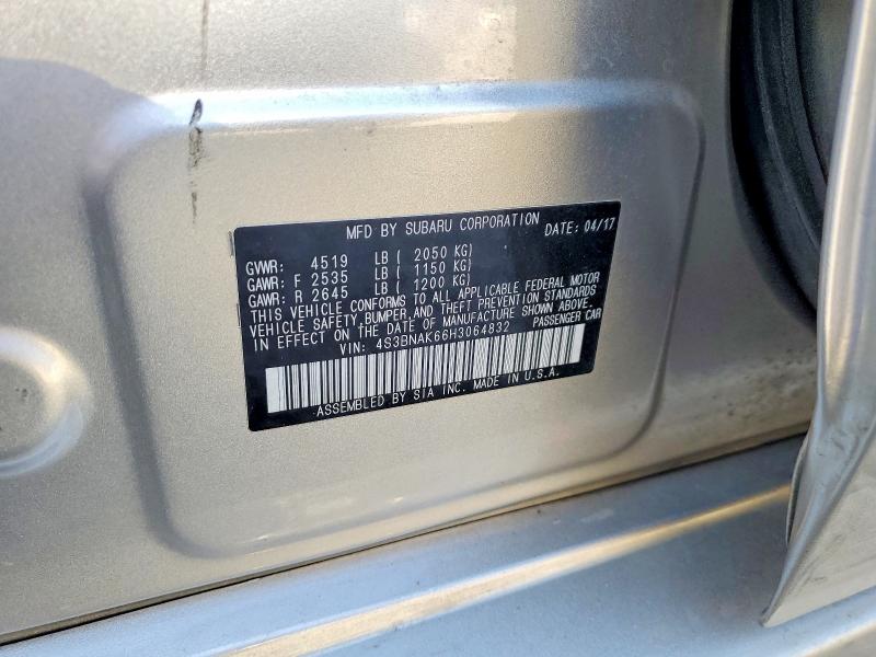 Aukcja sprzedaży 2017 Subaru Legacy, vin: 4S3BNAK66H3064832, numer aukcji: 58309856