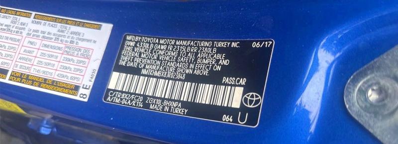 2018 Toyota C-hr მანქანა იყიდება აუქციონზე, vin: NMTKHMBX8JR023848, აუქციონის ნომერი: 57438806