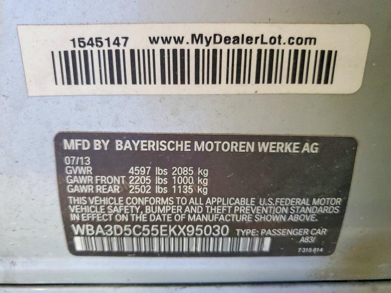 59104656 :رقم المزاد ، WBA3D5C55EKX95030 vin ، 2014 Bmw 328 مزاد بيع