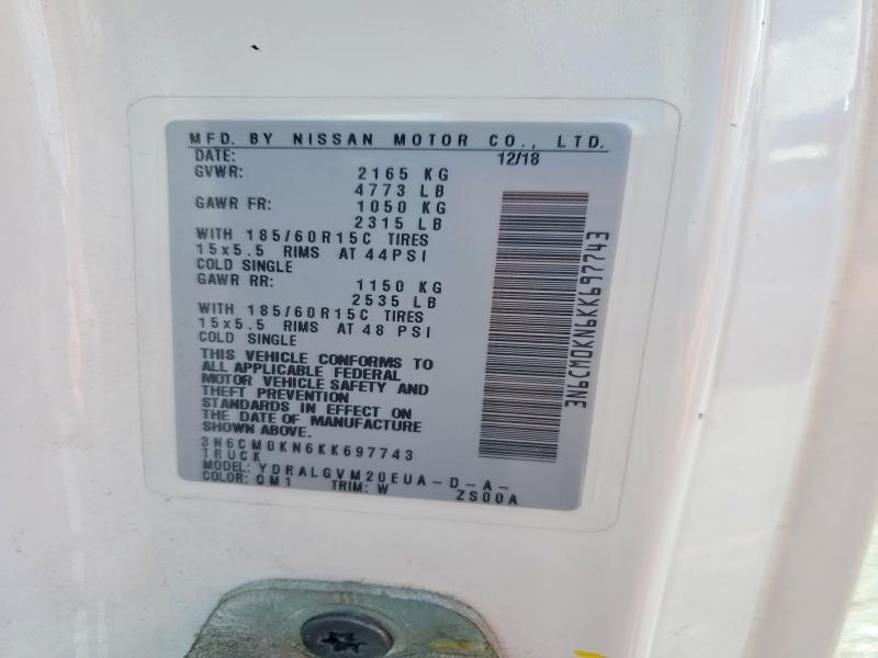 Продажа на аукционе авто 2019 Nissan Nv200, vin: 3N6CM0KN6KK697743, номер лота: 53791706