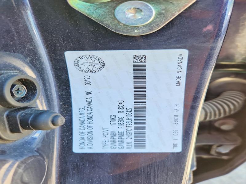 55281556 :رقم المزاد ، 2HGFC1F93LH103427 vin ، 2020 Honda Civic مزاد بيع