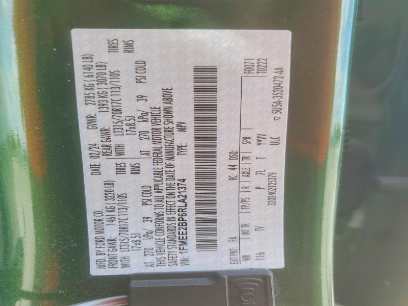 Auction sale of the 2024 Ford Bronco, vin: 1FMEE2BP6RLA21374, lot number: 57168396