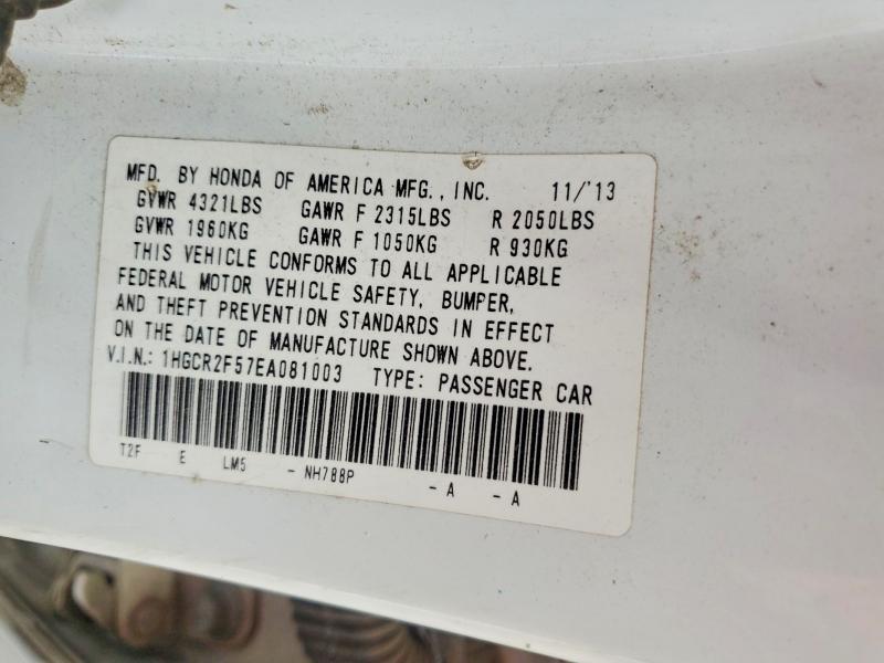 Продажа на аукционе авто 2014 Honda Accord, vin: 1HGCR2F57EA081003, номер лота: 58150246