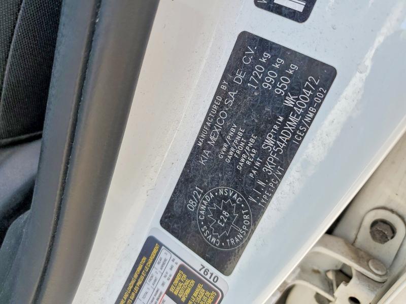 56321166 :رقم المزاد ، 3KPF54ADXME400472 vin ، 2021 Kia Forte مزاد بيع