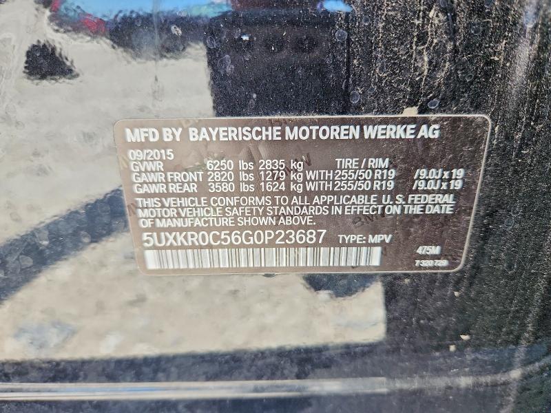 Aukcja sprzedaży 2016 Bmw X5, vin: 5UXKR0C56G0P23687, numer aukcji: 55902656