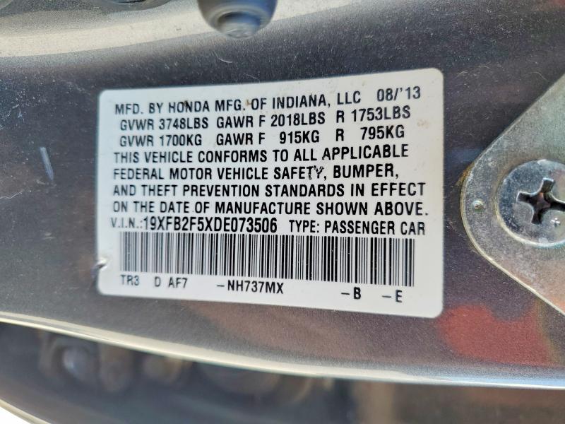 Продажа на аукционе авто 2013 Honda Civic, vin: 19XFB2F5XDE073506, номер лота: 54761176