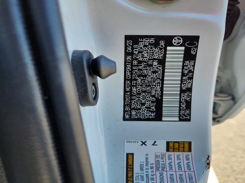 Aukcja sprzedaży 2023 Toyota Corolla, vin: JTDB4MEE3PJ006047, numer aukcji: 56528026