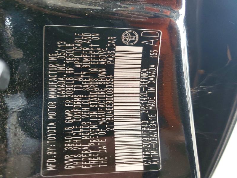 Продаж на аукціоні авто 2013 Toyota Corolla, vin: 2T1BU4EE9DC083254, номер лоту: 56643986