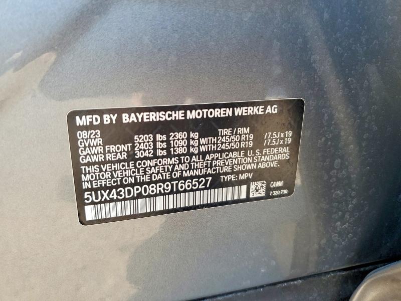 Aukcja sprzedaży 2024 Bmw X3, vin: 5UX43DP08R9T66527, numer aukcji: 57194466