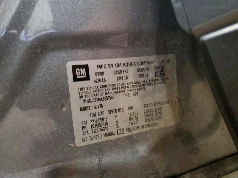 55555556 :رقم المزاد ، KL4CJCSM4KB851540 vin ، 2019 Buick Encore مزاد بيع