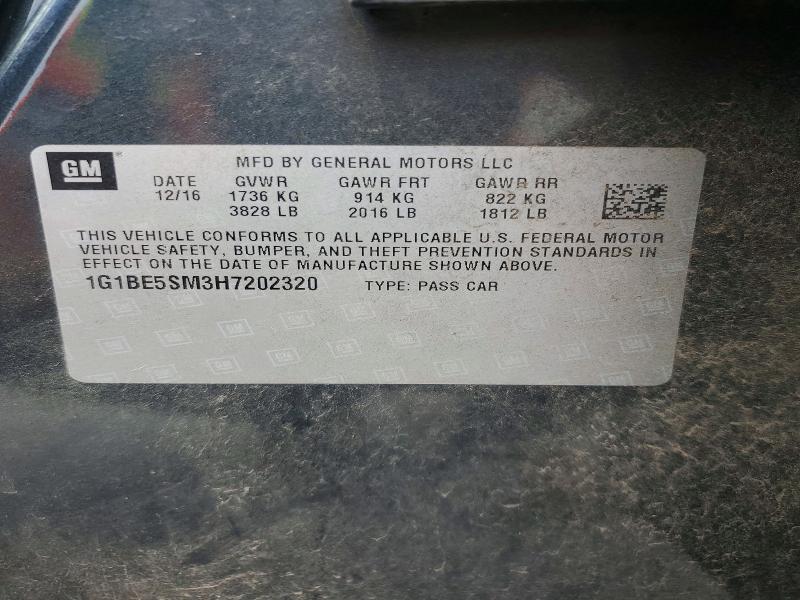 Продаж на аукціоні авто 2017 Chevrolet Cruze, vin: 1G1BE5SM3H7202320, номер лоту: 55911066