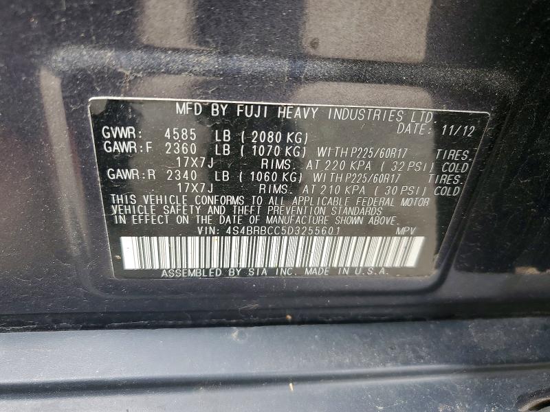 57942566 :رقم المزاد ، 4S4BRBCC5D3255601 vin ، 2013 Subaru Outback مزاد بيع