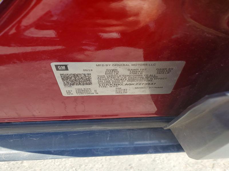2019 Gmc Acadia მანქანა იყიდება აუქციონზე, vin: 1GKKNKLA0KZ273937, აუქციონის ნომერი: 55471816