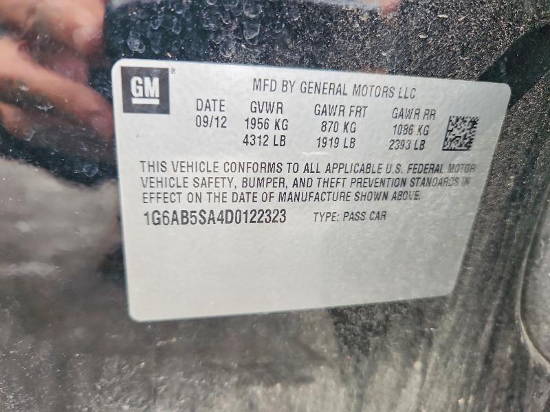 2013 Cadillac Ats მანქანა იყიდება აუქციონზე, vin: 1G6AB5SA4D0122323, აუქციონის ნომერი: 57368676