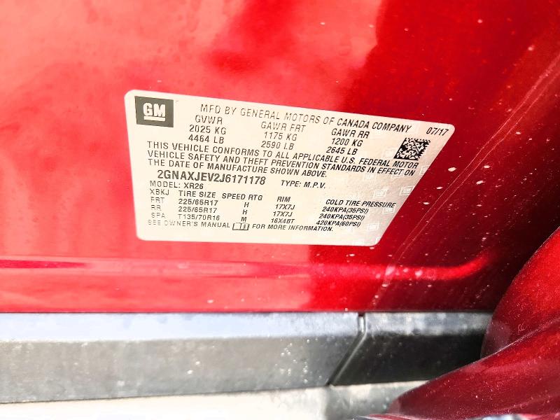 Продажа на аукционе авто 2018 Chevrolet Equinox, vin: 2GNAXJEV2J6171178, номер лота: 59075706
