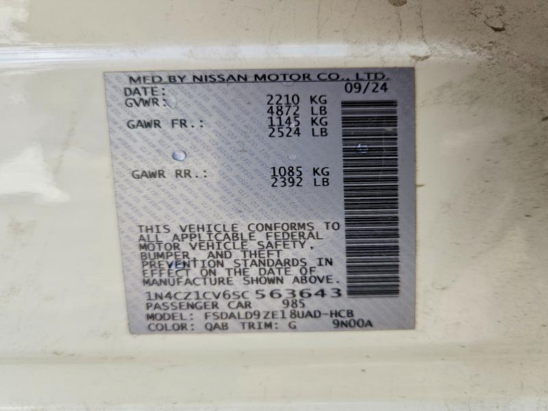 Auction sale of the 2025 Nissan Leaf, vin: 1N4CZ1CV6SC563643, lot number: 56863456