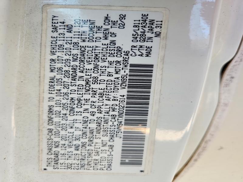 Aukcja sprzedaży 1992 Toyota Pickup, vin: JT5VN94TXN0027614, numer aukcji: 55736646