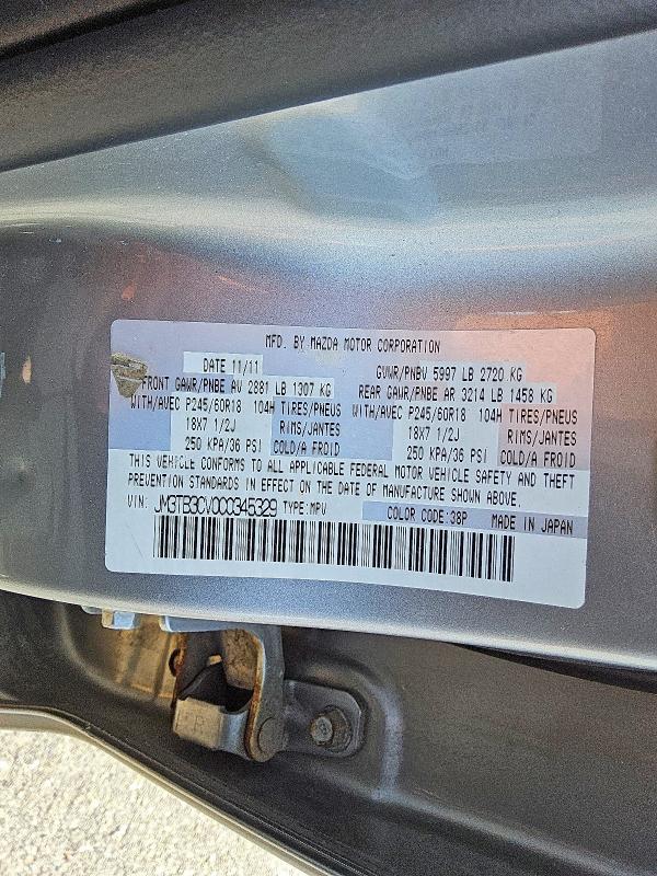 Aukcja sprzedaży 2012 Mazda Cx-9, vin: JM3TB3CV0C0345329, numer aukcji: 56593816