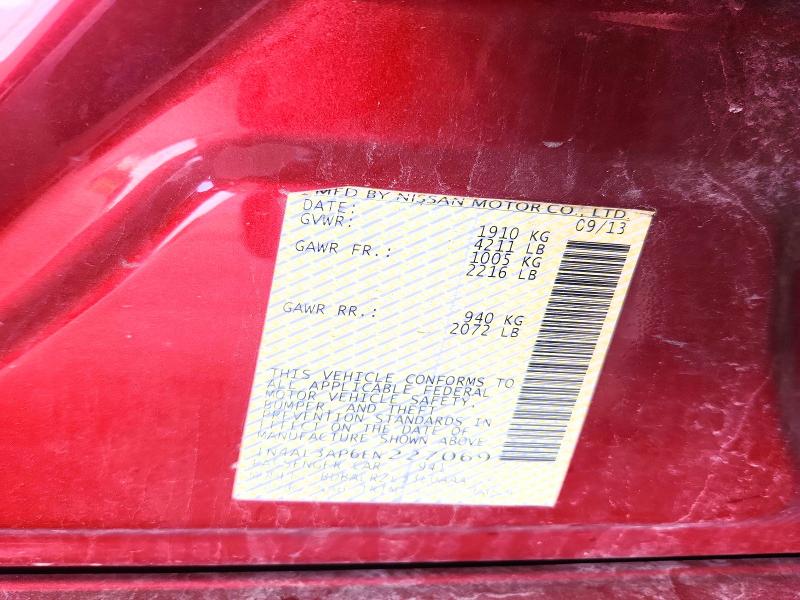 56488196 :رقم المزاد ، 1N4AL3AP6EN227069 vin ، 2014 Nissan Altima مزاد بيع