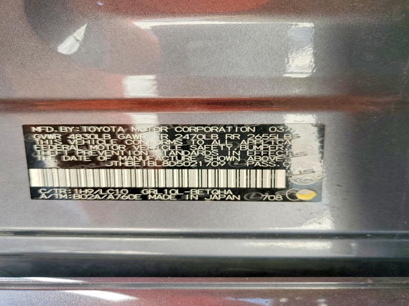 Продажа на аукционе авто 2013 Lexus Gs, vin: JTHBE1BL8D5021709, номер лота: 57522796