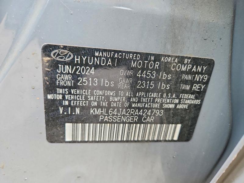 2024 Hyundai Sonata მანქანა იყიდება აუქციონზე, vin: KMHL64JA2RA424793, აუქციონის ნომერი: 58478556