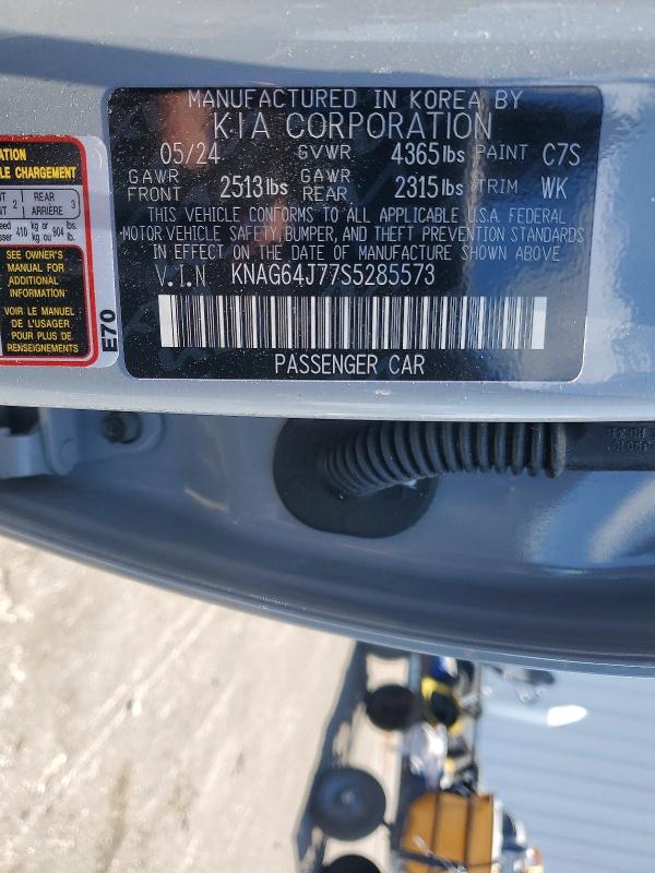 58560026 :رقم المزاد ، KNAG64J77S5285573 vin ، 2025 Kia K5 مزاد بيع